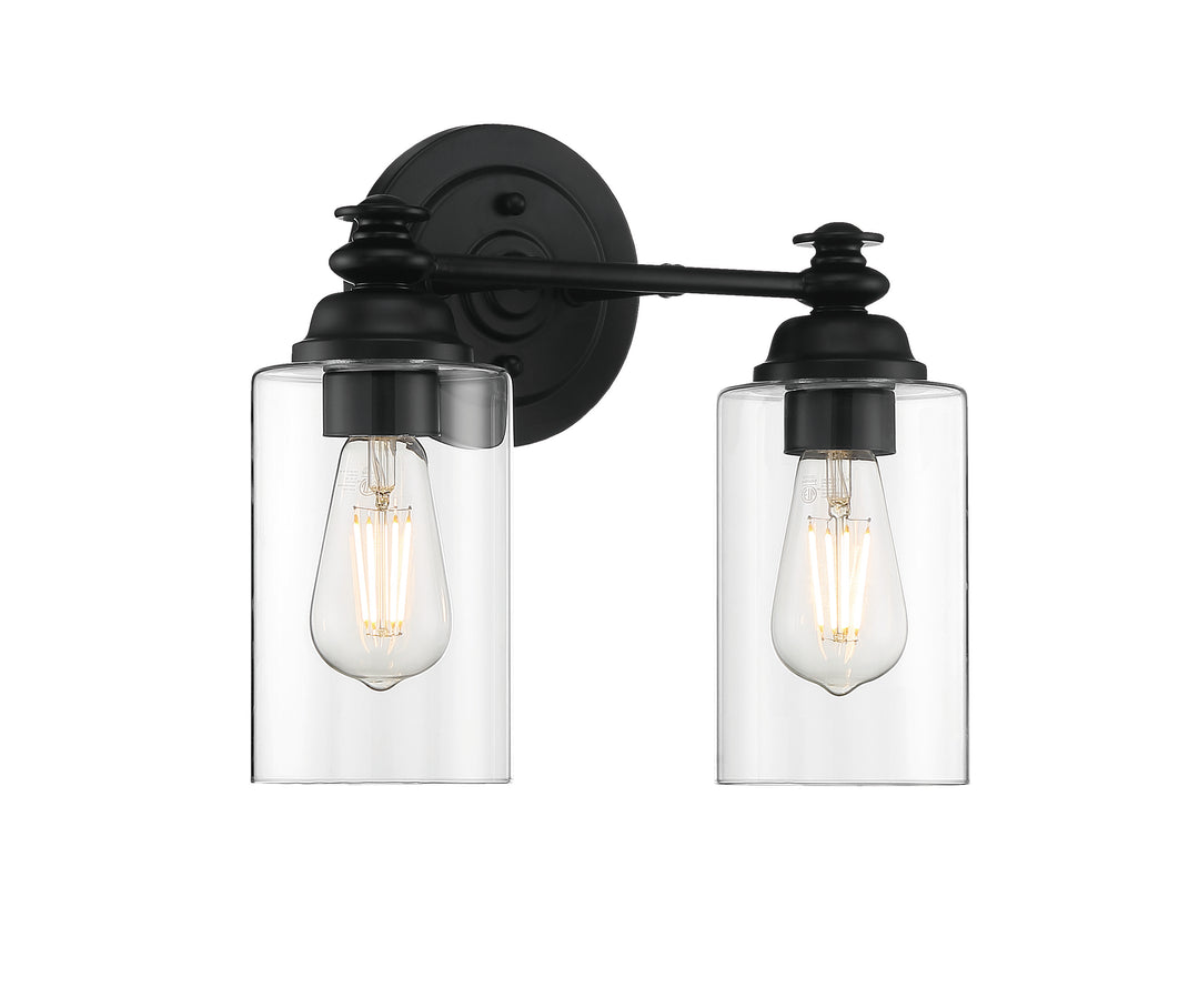 Dardyn Vanity Light in Flat Black / Clear Glass by Craftmade