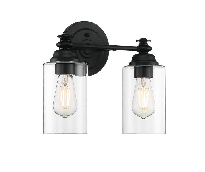 Dardyn Vanity Light in Flat Black / Clear Glass by Craftmade