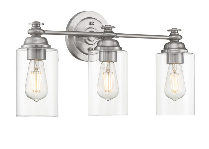 Dardyn Vanity Light in Brushed Polished Nickel / Clear Glass by Craftmade
