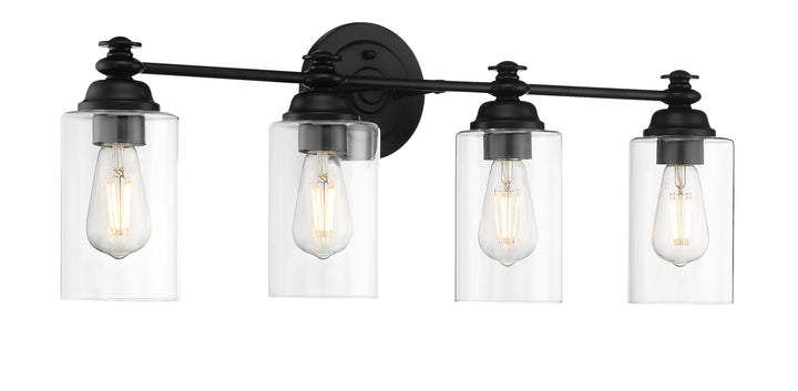 Dardyn Vanity Light in Flat Black / Clear Glass by Craftmade