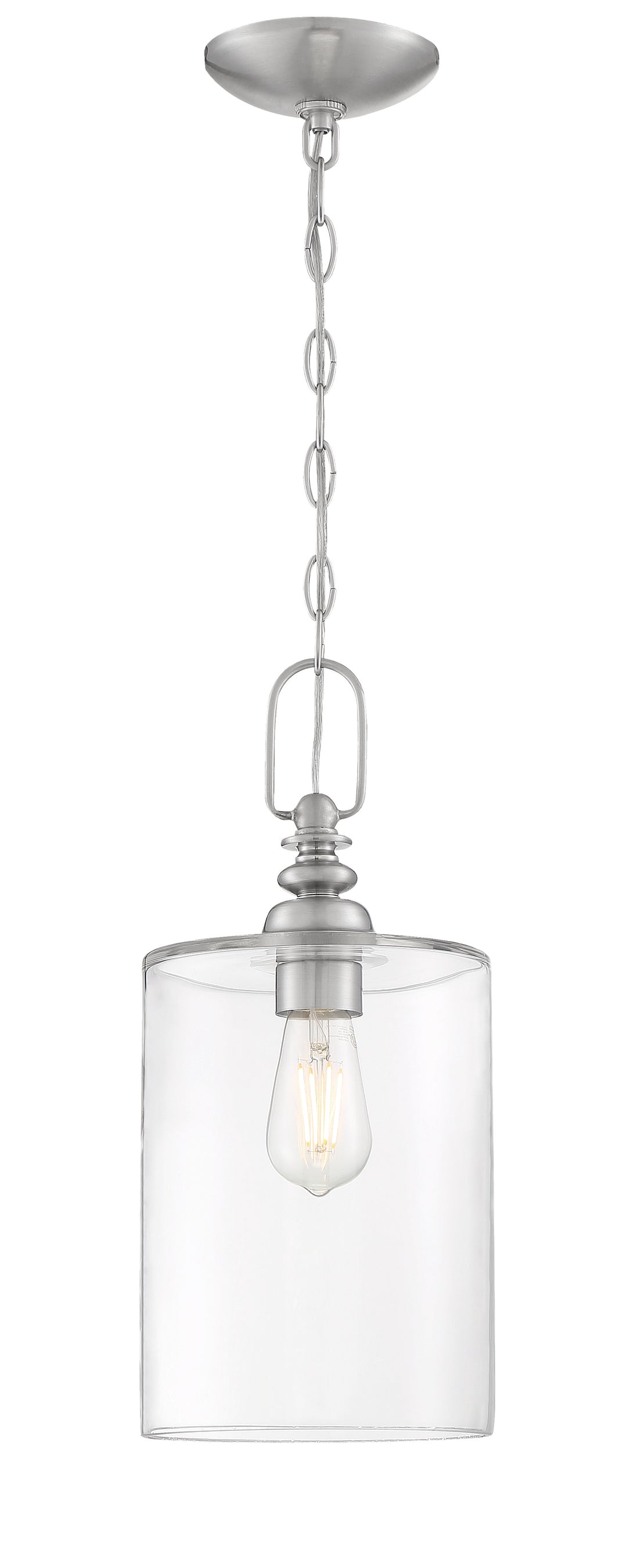 Dardyn Pendant in Brushed Polished Nickel / Clear Glass by Craftmade