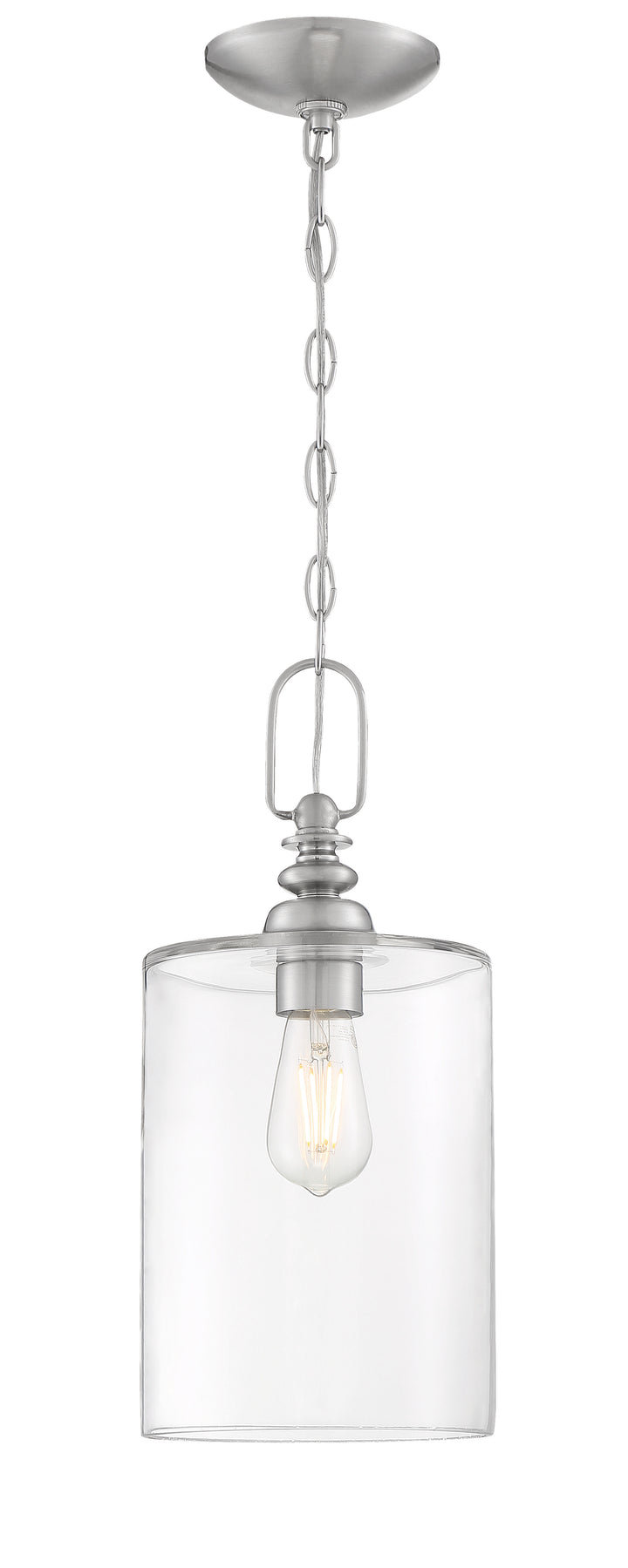 Dardyn Pendant in Brushed Polished Nickel / Clear Glass by Craftmade