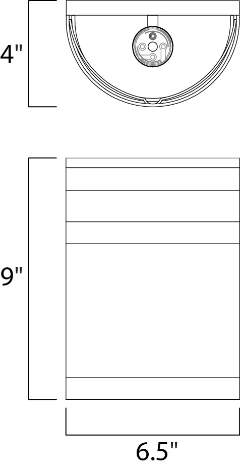Arc Outdoor Wall Sconce dimensions diagram