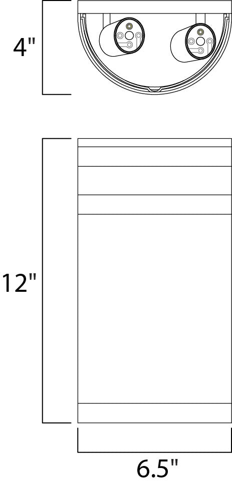 Arc Outdoor Wall Sconce dimensions diagram