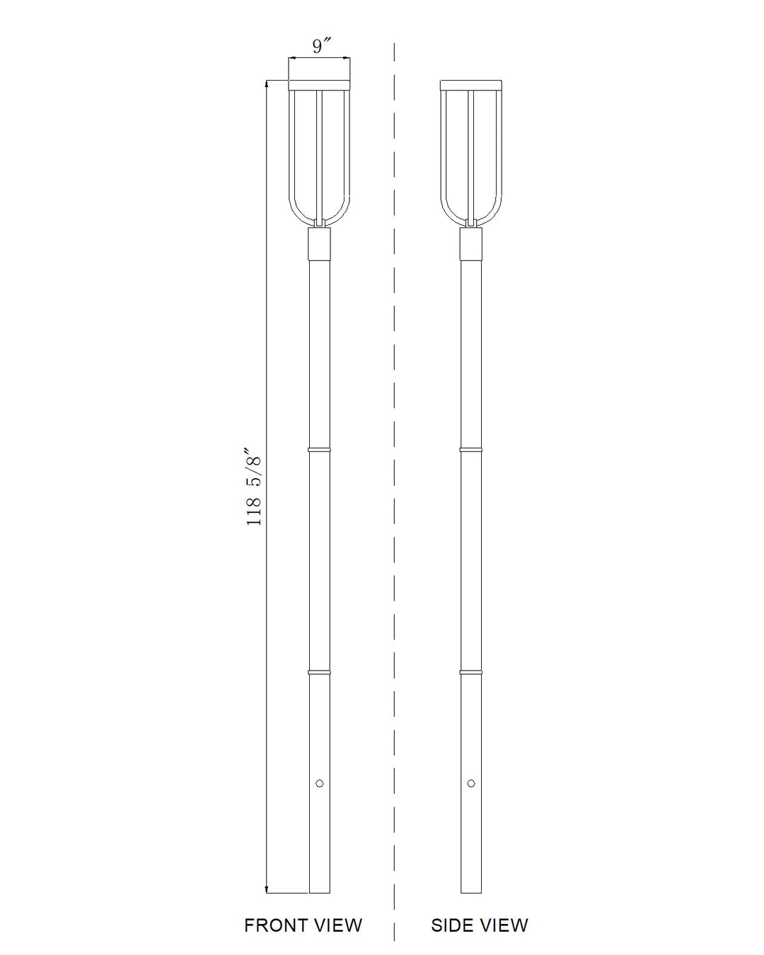 Leland - LED 1 Light Outdoor Post Light (5005PHB-5009P96-BK)