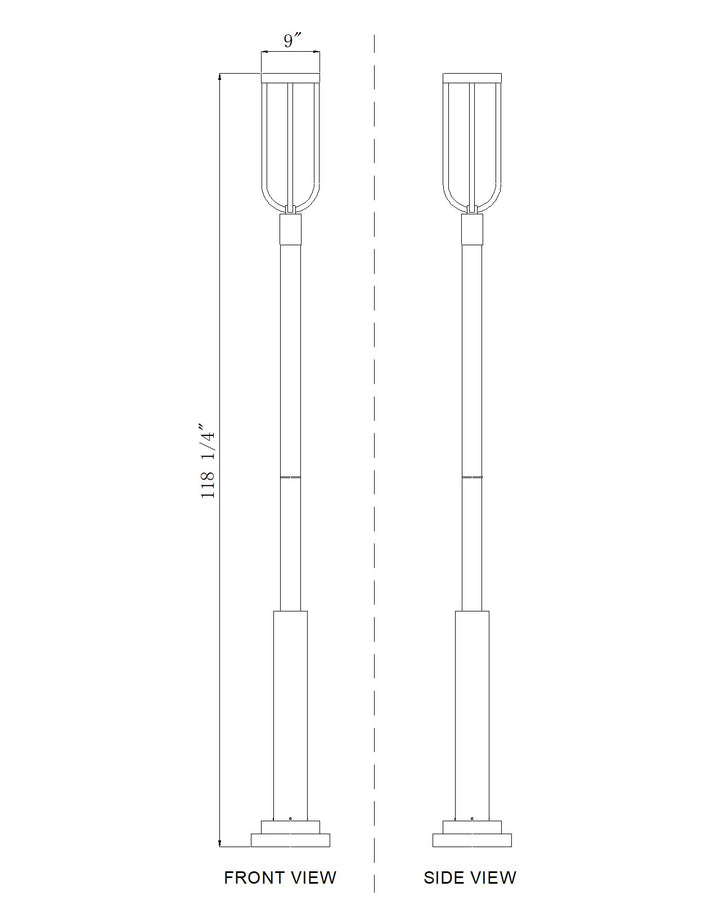 Leland - LED 1 Light Outdoor Post Light (5005PHB-5010P-BK)