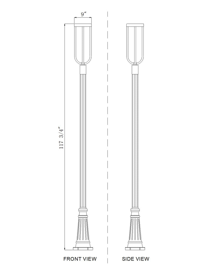 Leland - LED 1 Light Outdoor Post Light (5005PHB-5011P-BK)