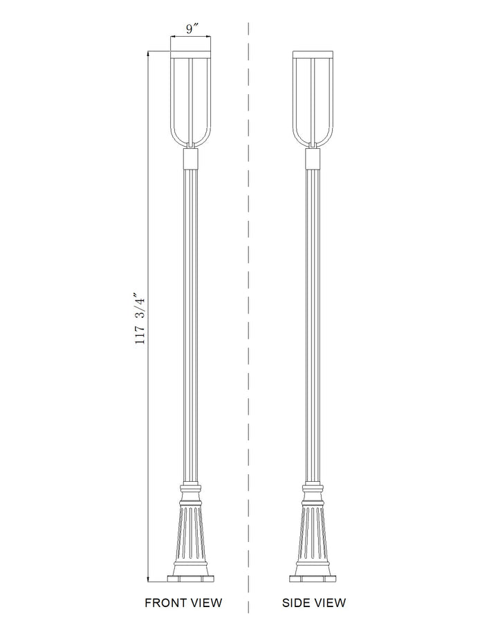 Leland - LED 1 Light Outdoor Post Light (5005PHB-519P-BK)
