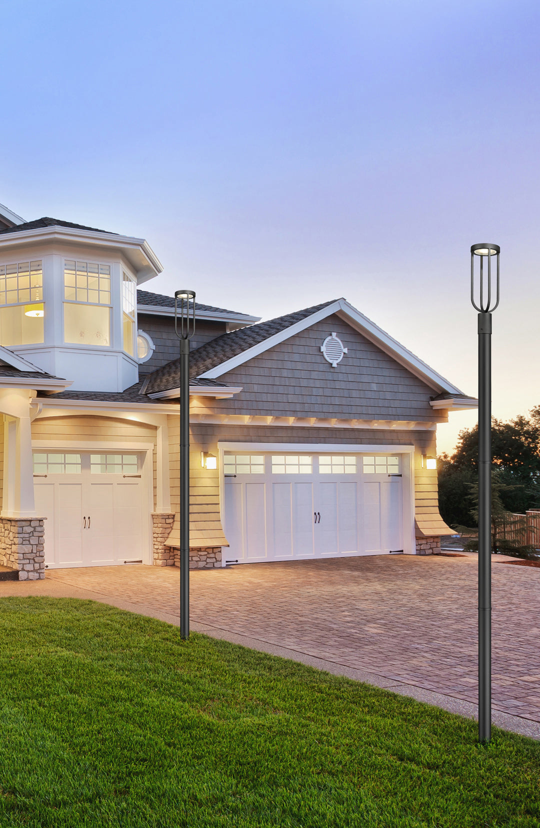 Leland - LED 1 Light Outdoor Post Light (5005PHM-5009P96-BK)