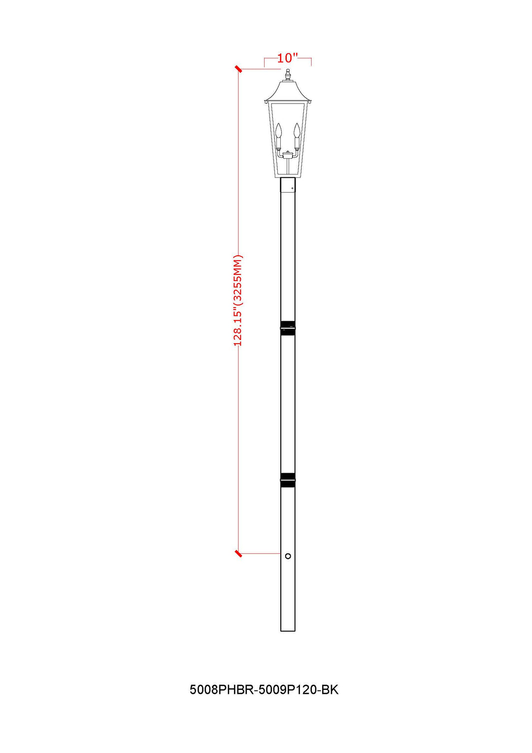 Gannon - 3 Light Outdoor Post Light (5008PHBR-5009P120)