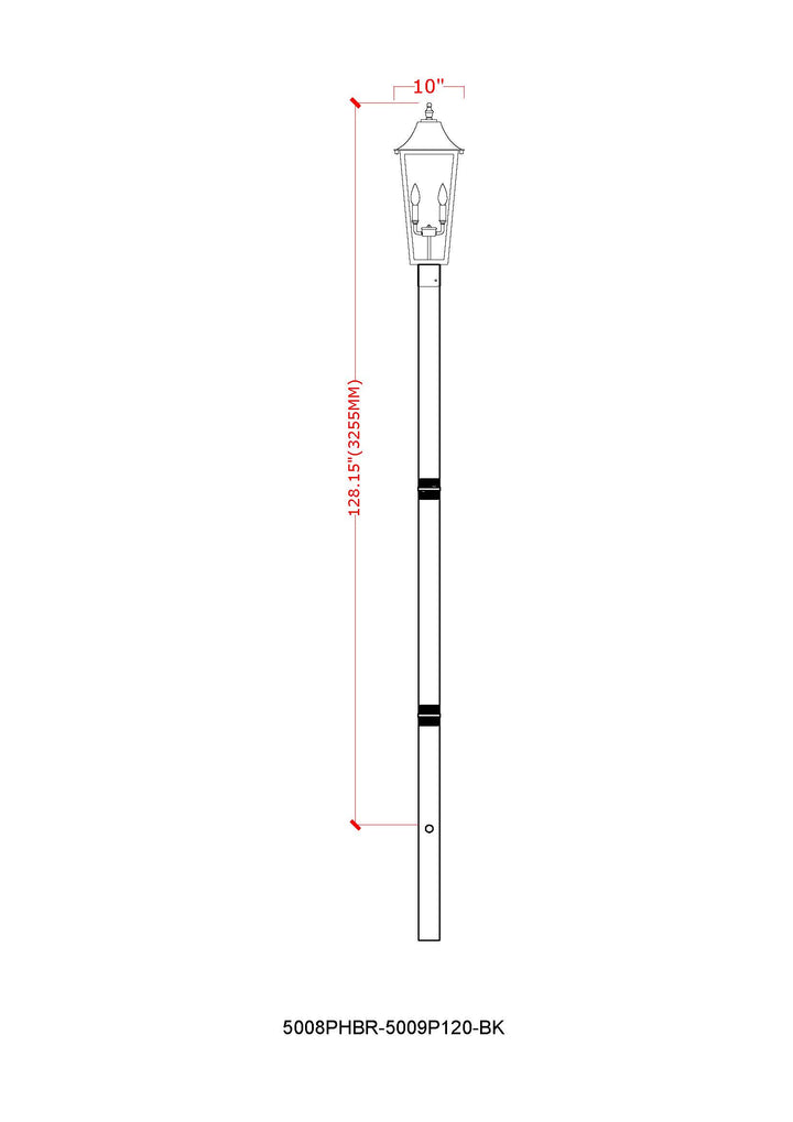 Gannon - 3 Light Outdoor Post Light (5008PHBR-5009P120)