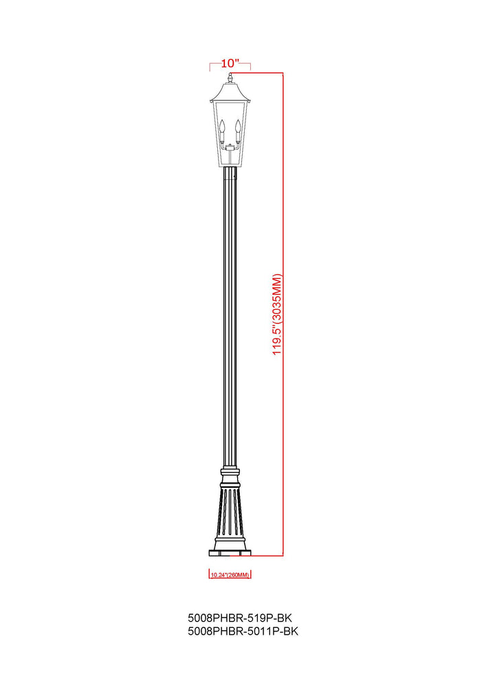 Gannon - 3 Light Outdoor Post Light (5008PHBR-5011P)