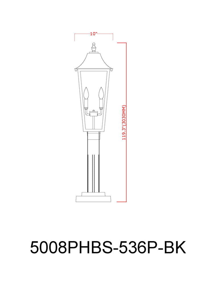 Gannon - 3 Light Outdoor Post Light (5008PHBS-536P)