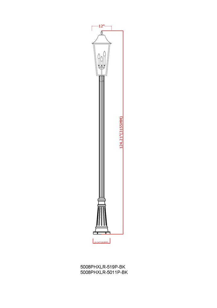 Gannon - 3 Light Outdoor Post Light (5008PHXLR-519P)