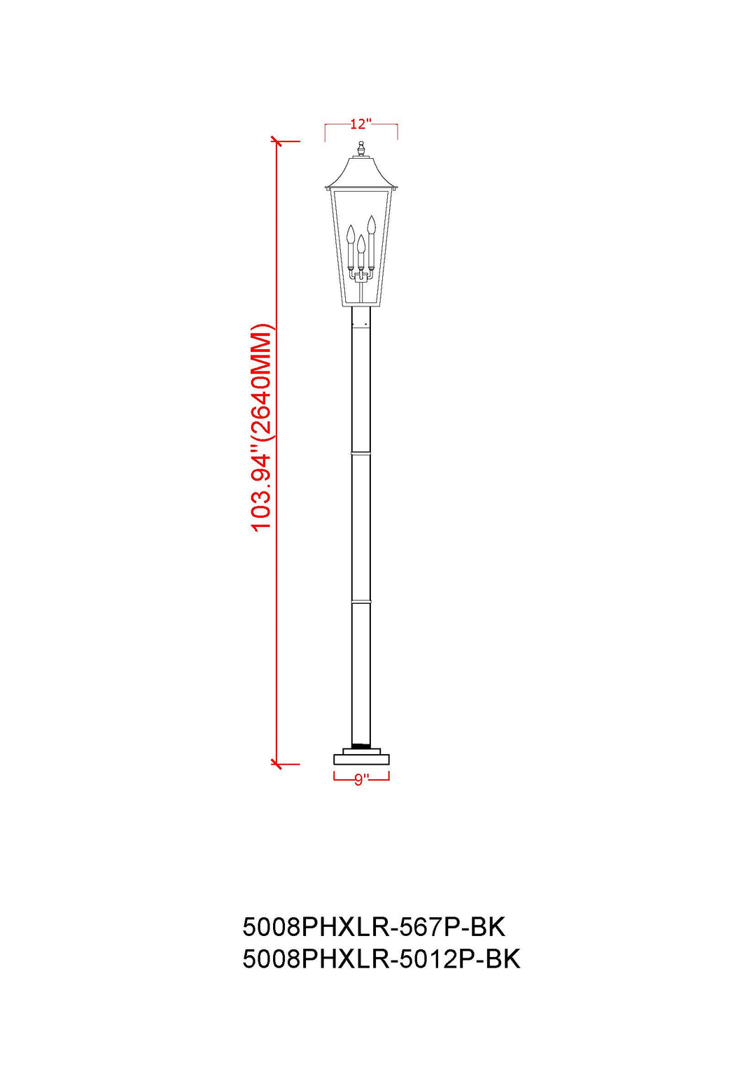 Gannon - 3 Light Outdoor Post Light (5008PHXLR-567P)
