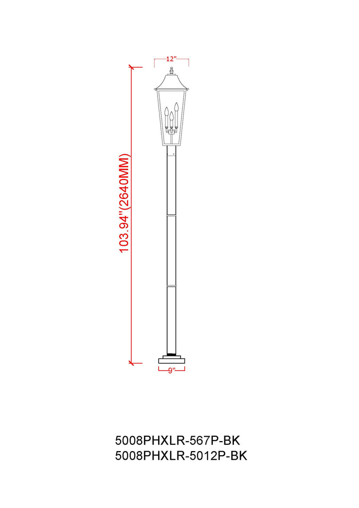Gannon - 3 Light Outdoor Post Light (5008PHXLR-567P)
