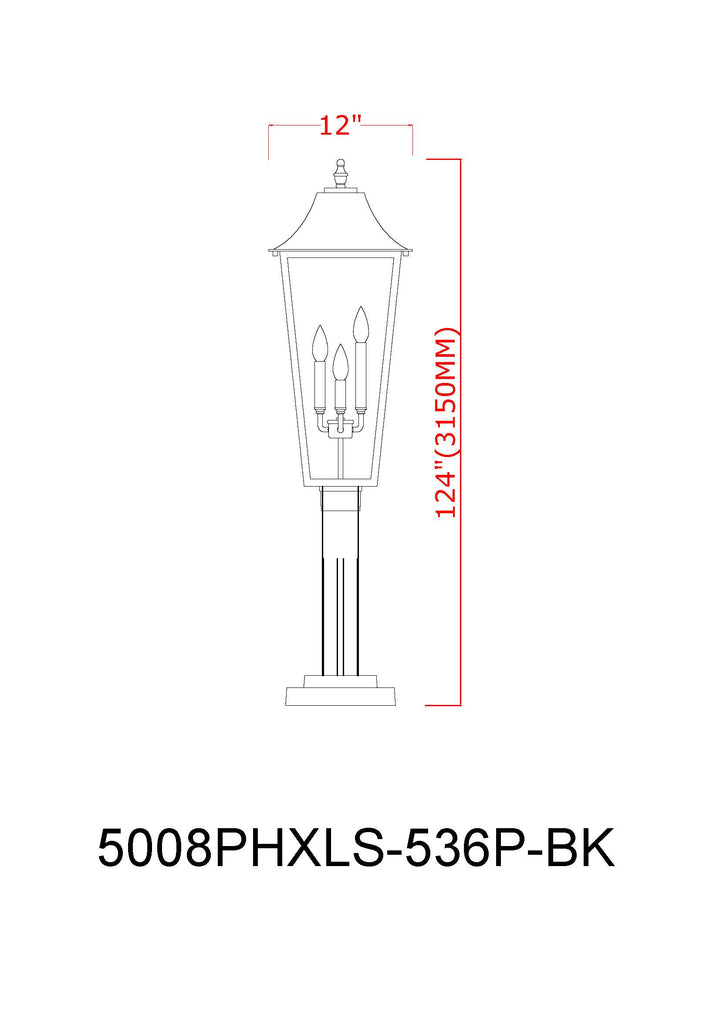 Gannon - 3 Light Outdoor Post Light (5008PHXLS-536P)