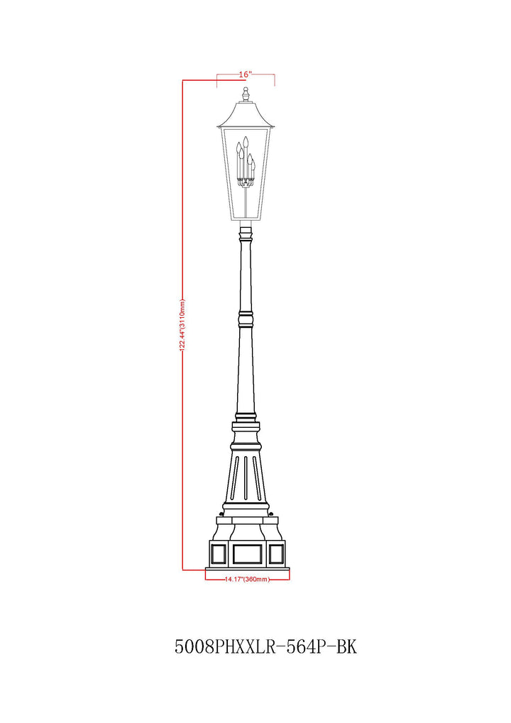 Gannon - 5 Light Outdoor Post Light