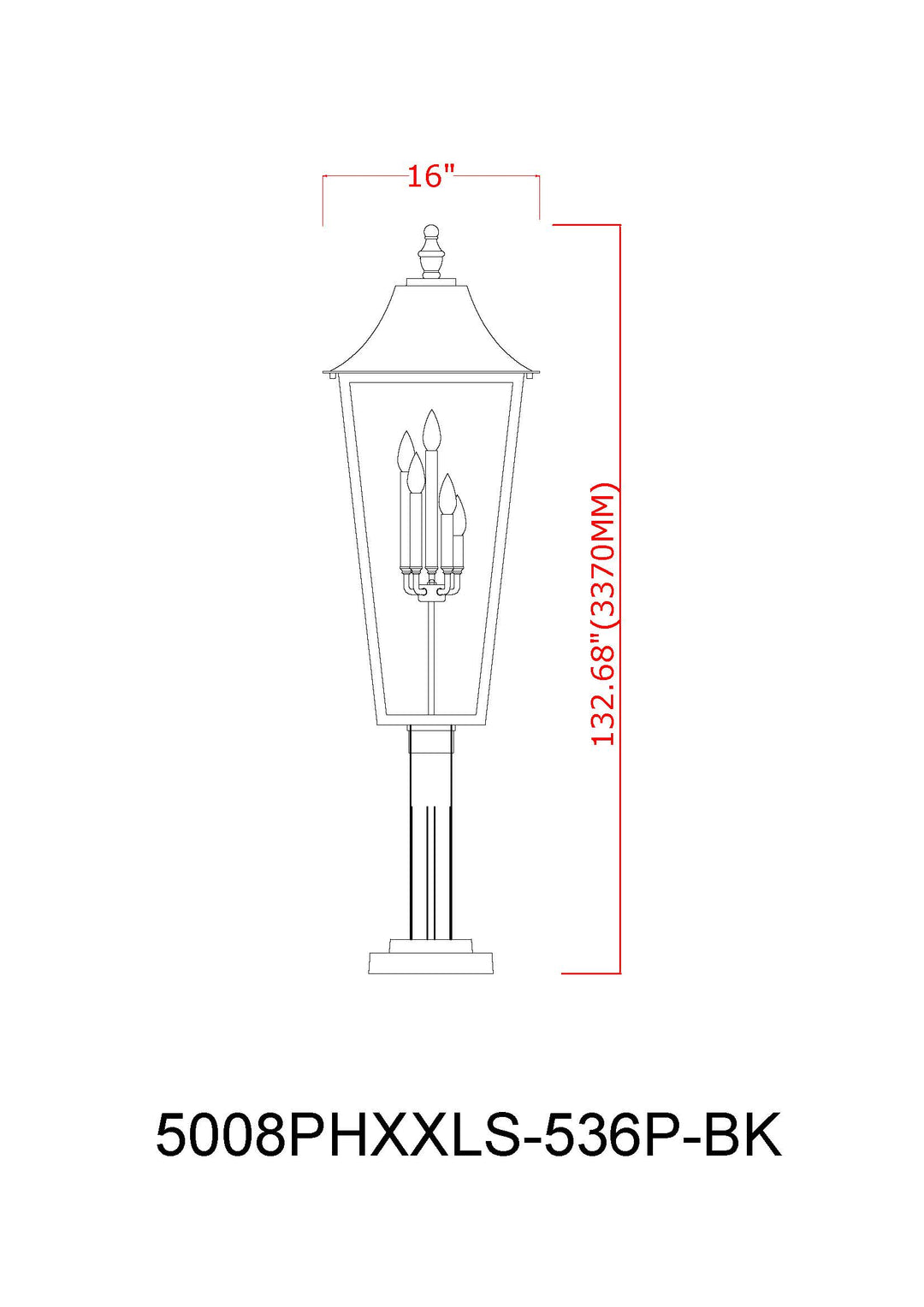 Gannon - 5 Light Outdoor Post Light (5008PHXXLS-536P)