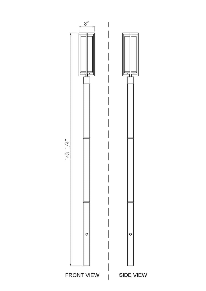 Aura - 1 Light Outdoor Post Light (5013PHBR-5009P120)
