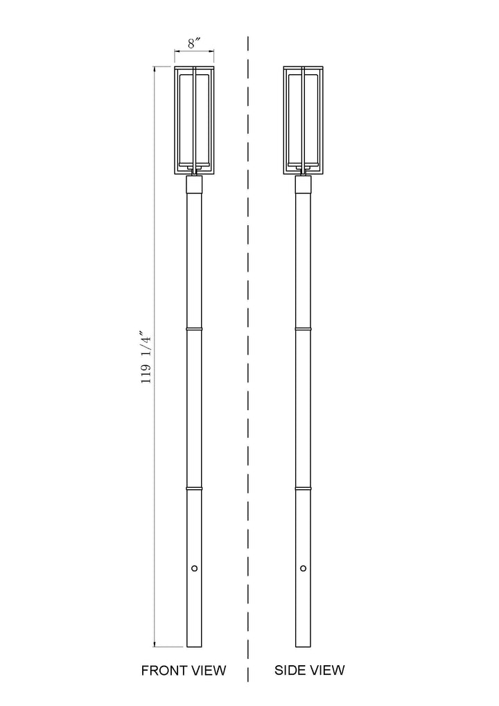 Aura - 1 Light Outdoor Post Light (5013PHBR-5009P96)