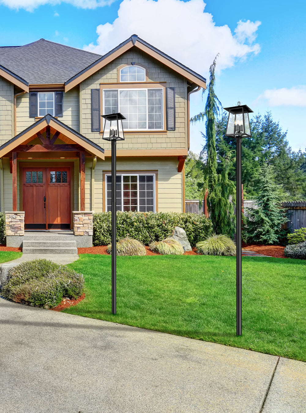 Rainer - 4 Light Outdoor Post Light (5015PHBR-5009P120)