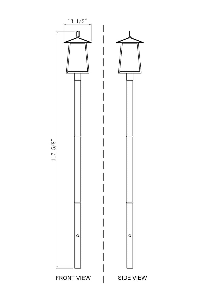 Rainer - 4 Light Outdoor Post Light (5015PHBR-5009P96)