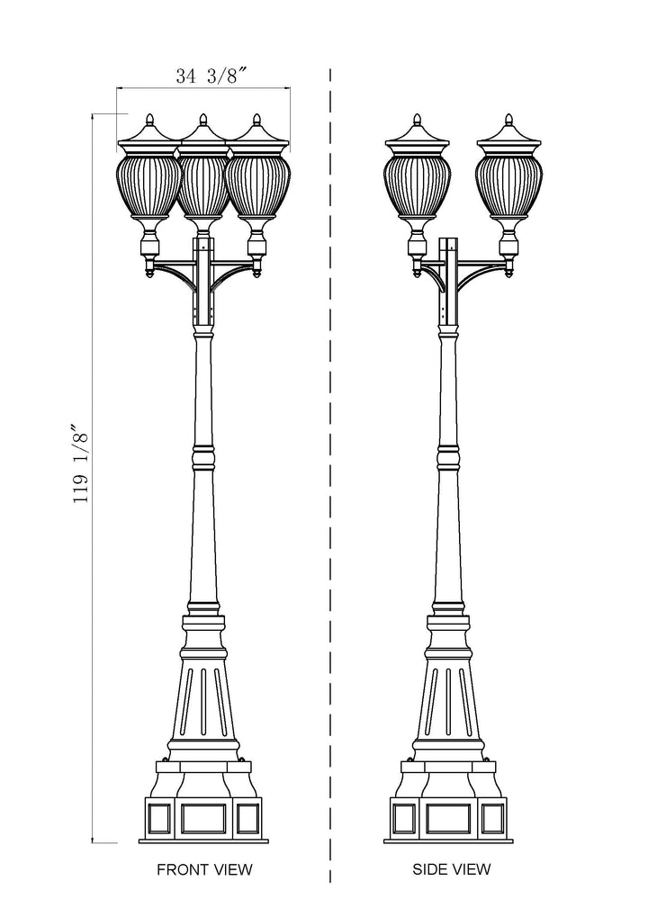 Davina - 12 Light Outdoor Post Light