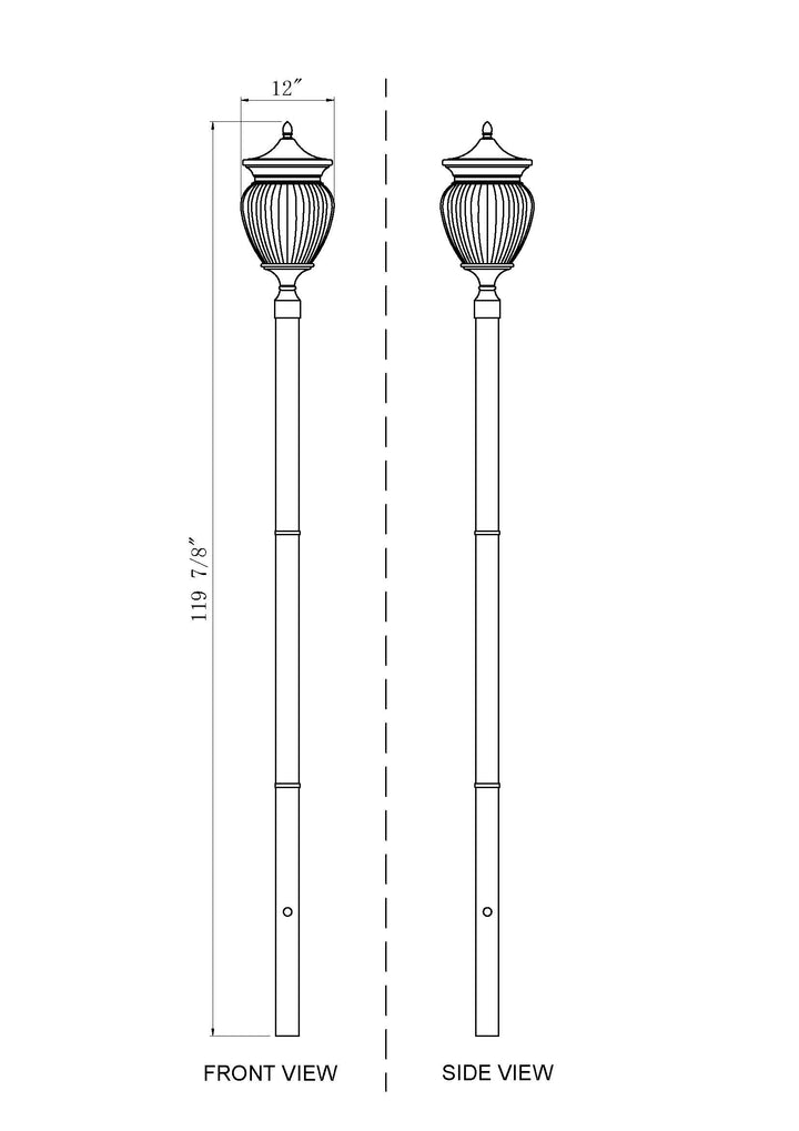 Davina - 4 Light Outdoor Post Light (5016PHBR-5009P96)