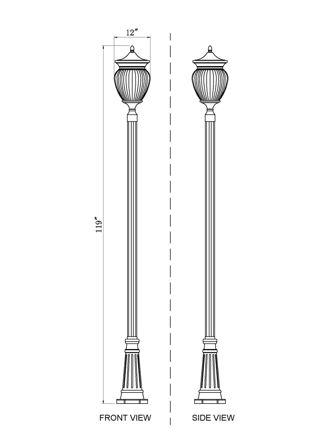 Davina - 4 Light Outdoor Post Light (5016PHBR-519P)