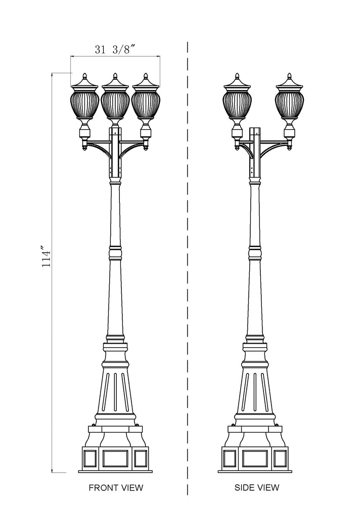 Davina - 9 Light Outdoor Post Light