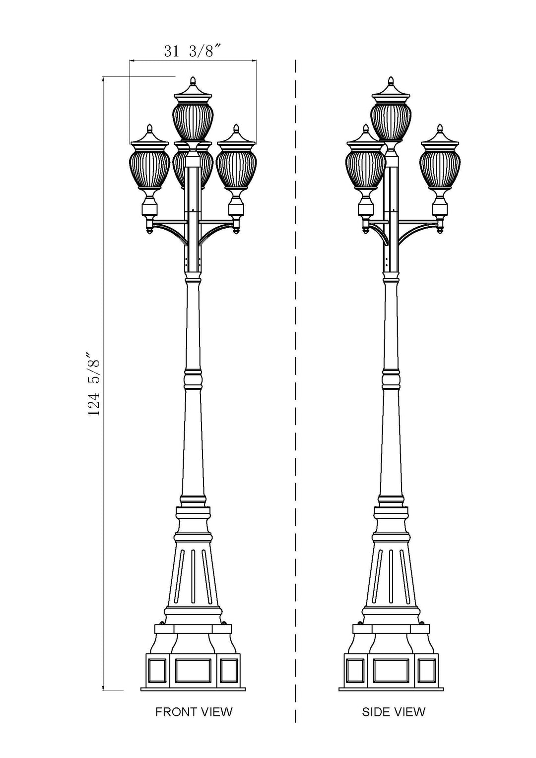 Davina - 12 Light Outdoor Post Light (5016PHMR-4-564P)