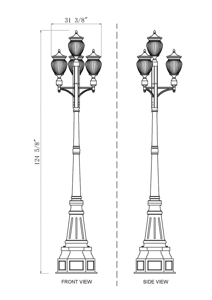 Davina - 12 Light Outdoor Post Light (5016PHMR-4-564P)