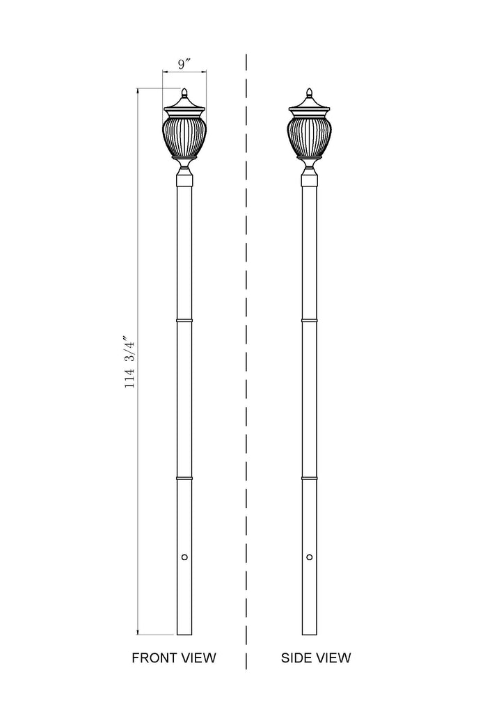 Davina - 3 Light Outdoor Post Light (5016PHMR-5009P96)