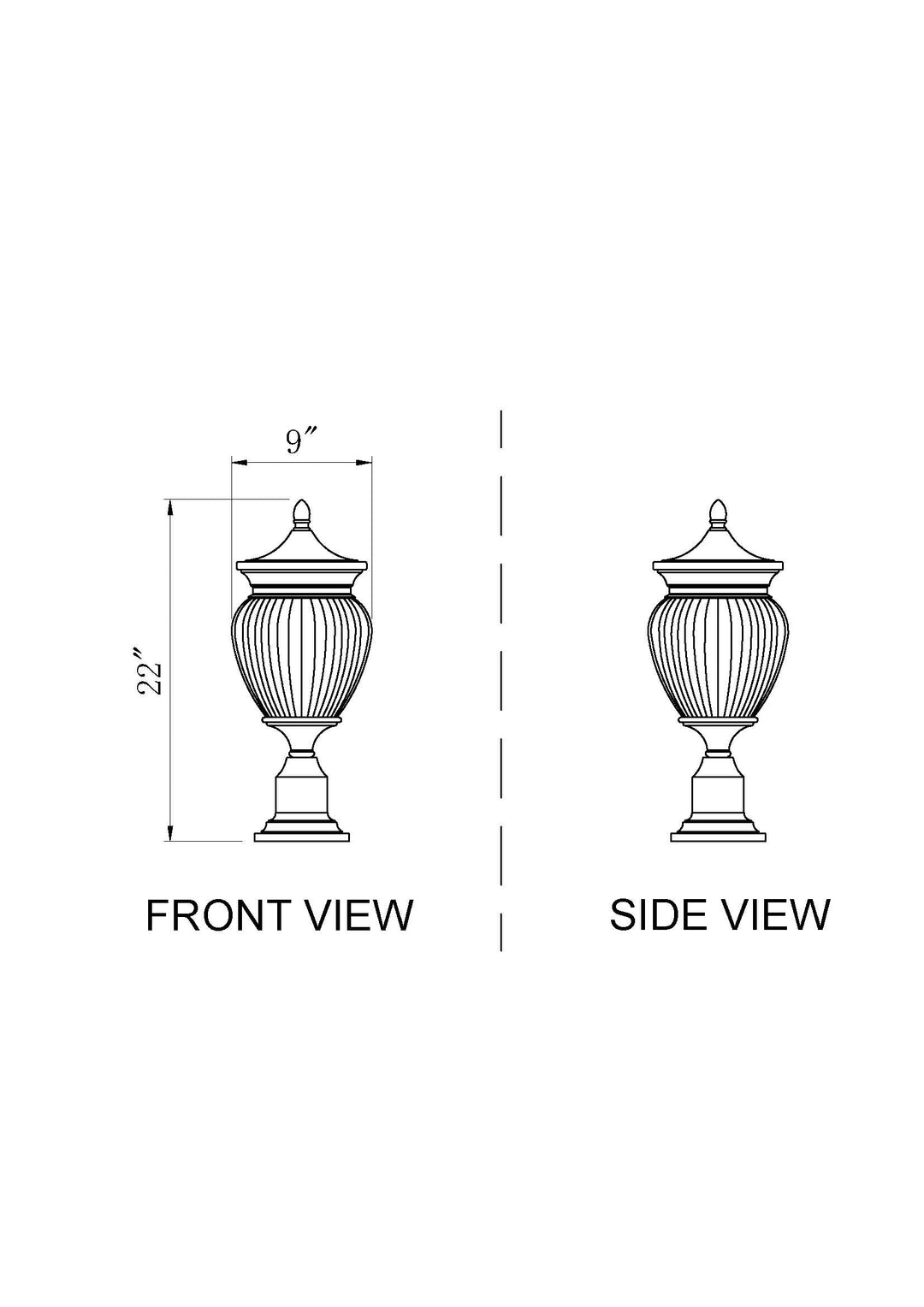 Davina - 3 Light Outdoor Pier Mount Light