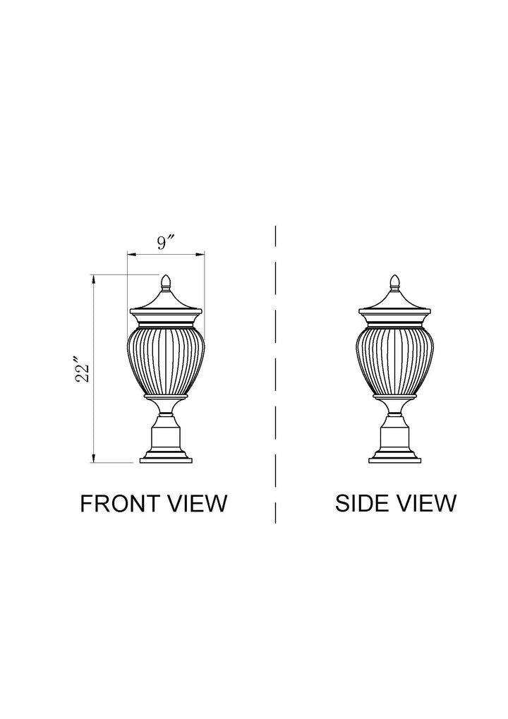 Davina - 3 Light Outdoor Pier Mount Light