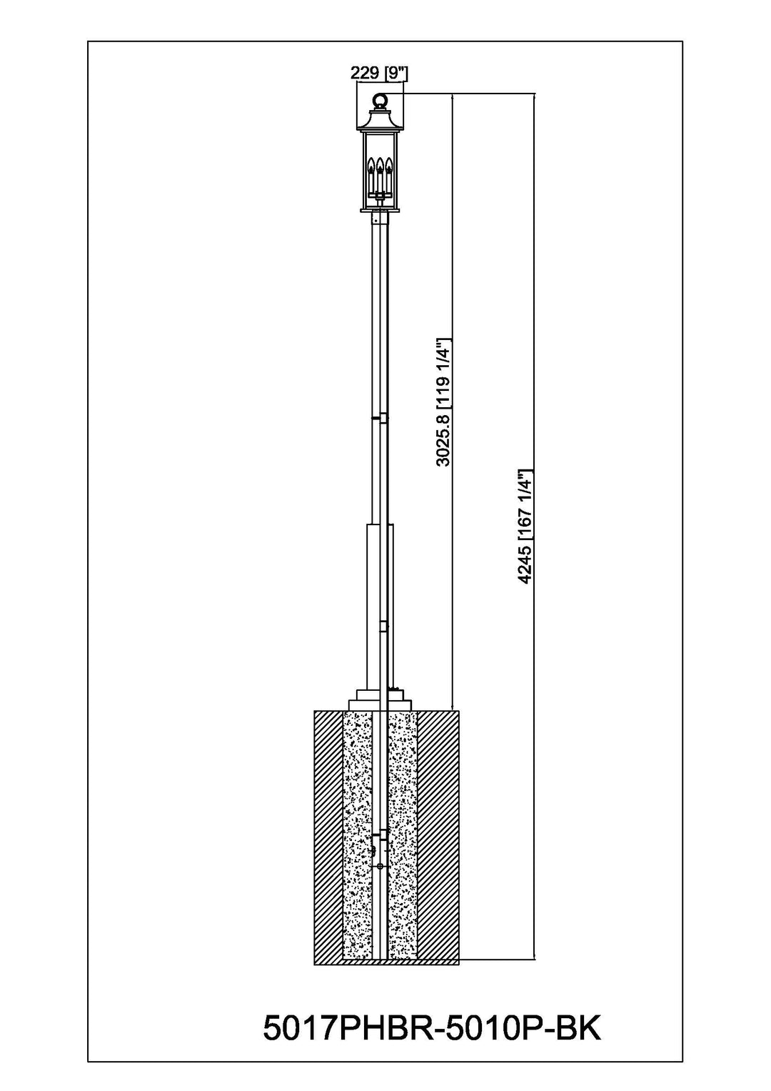 Tiberius - 4 Light Outdoor Post Light (5017PHBR-5010P)