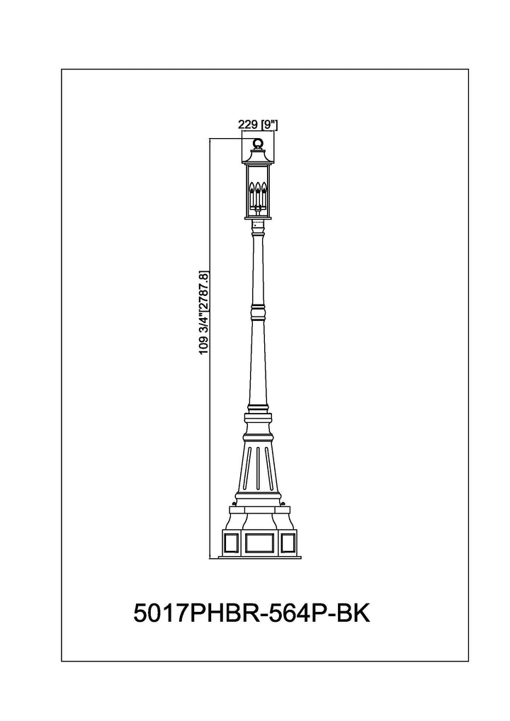 Tiberius - 4 Light Outdoor Post Light