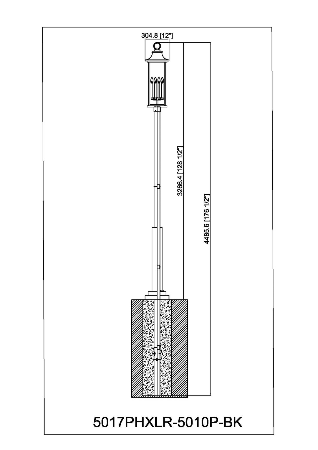Tiberius - 6 Light Outdoor Post Light (5017PHXLR-5010P)