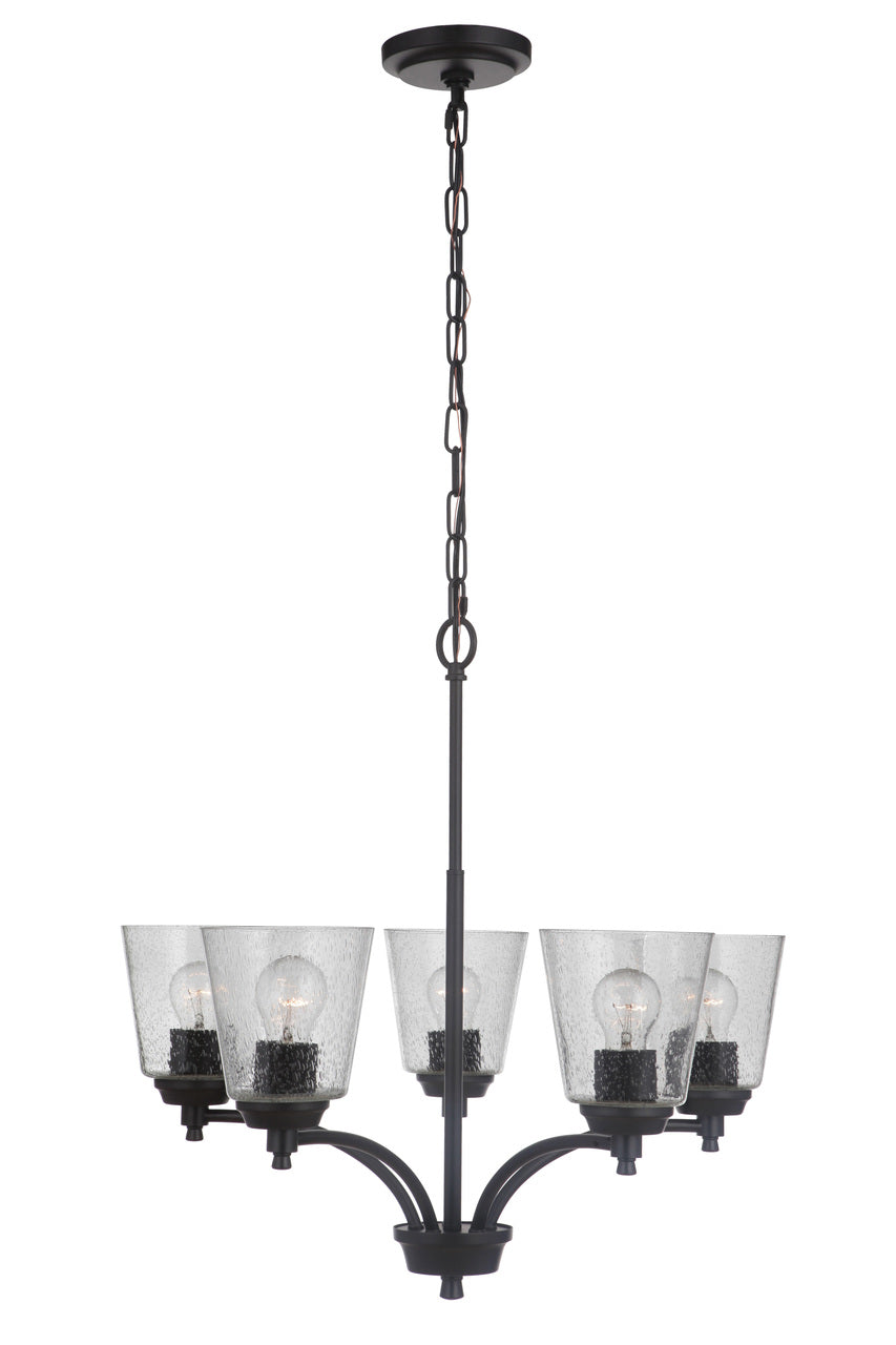 Tyler 5-Light Chandelier in Flat Black by Craftmade