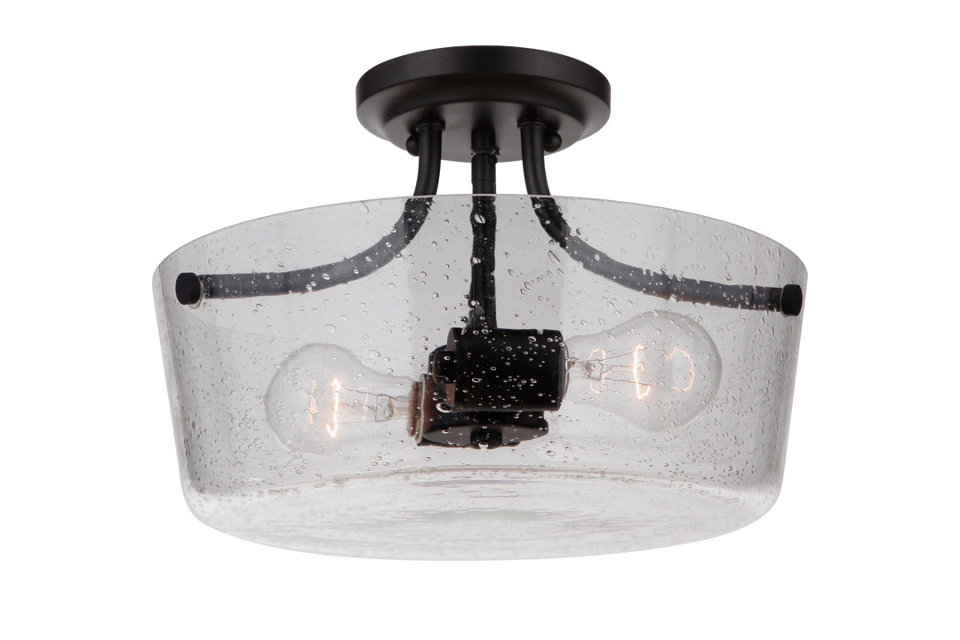 Tyler 2-Light Semi-Flush Mount in Flat Black by Craftmade