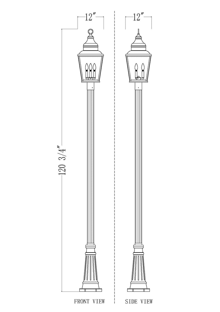 Raphael - 3 Light Outdoor Post Light (5029PHBR-5011P)
