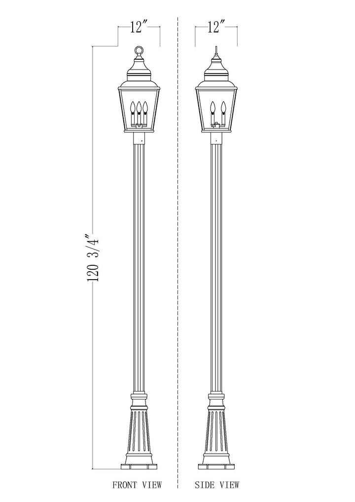 Raphael - 3 Light Outdoor Post Light (5029PHBR-519P)