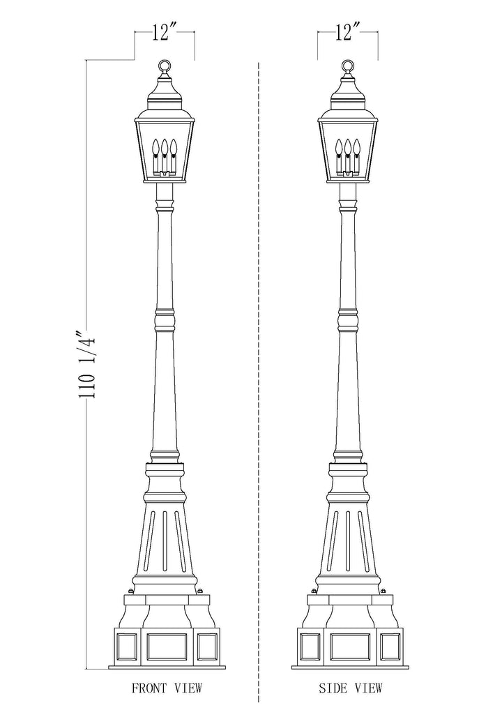 Raphael - 3 Light Outdoor Post Light