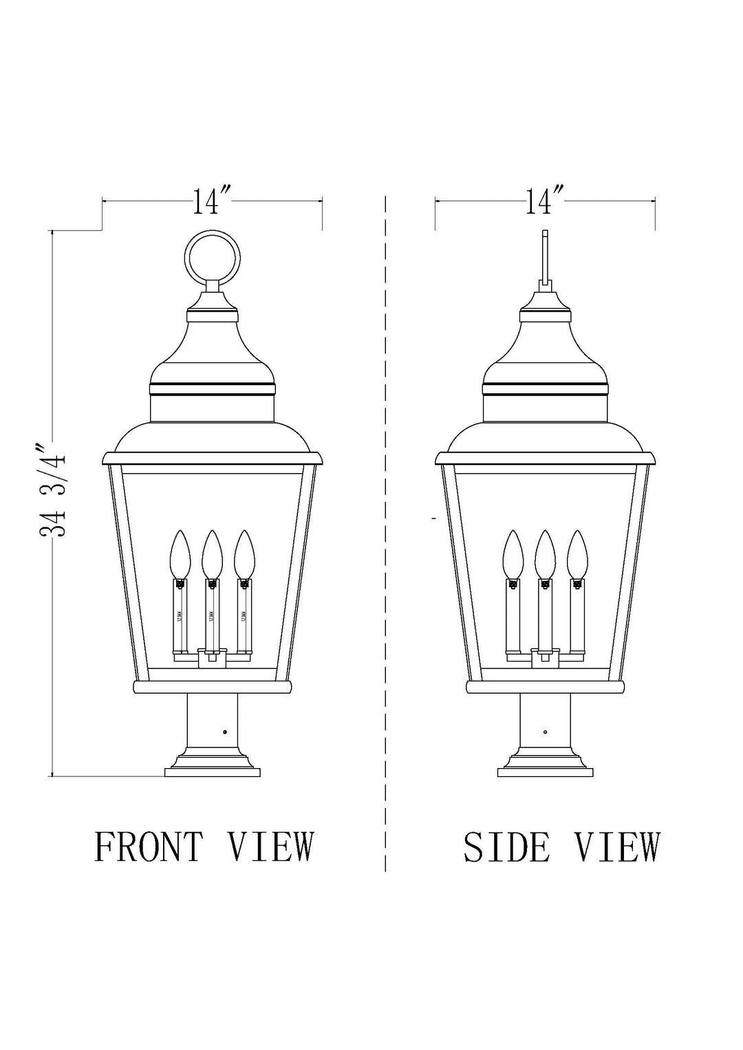 Raphael - 4 Light Outdoor Pier Mount Light