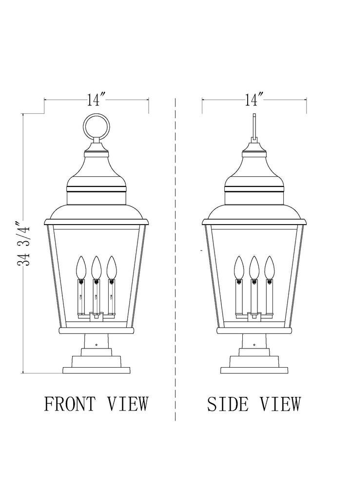 Raphael - 4 Light Outdoor Pier Mount Light (5029PHXLS-LSQPM)