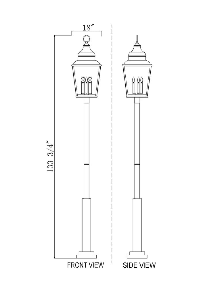 Raphael - 5 Light Outdoor Post Light