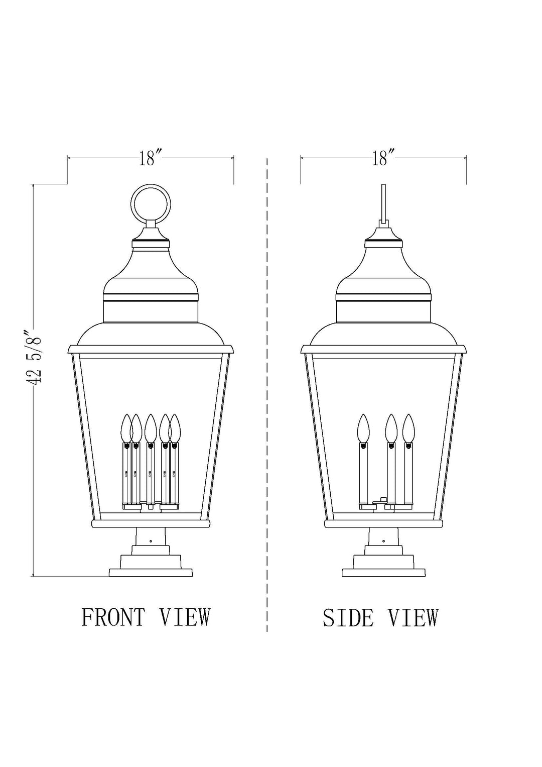Raphael - 5 Light Outdoor Pier Mount Light (5029PHXXLS-LSQPM)