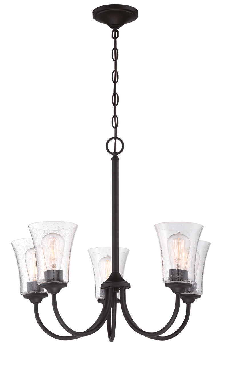Gwyneth 5-Light Chandelier in Flat Black by Craftmade