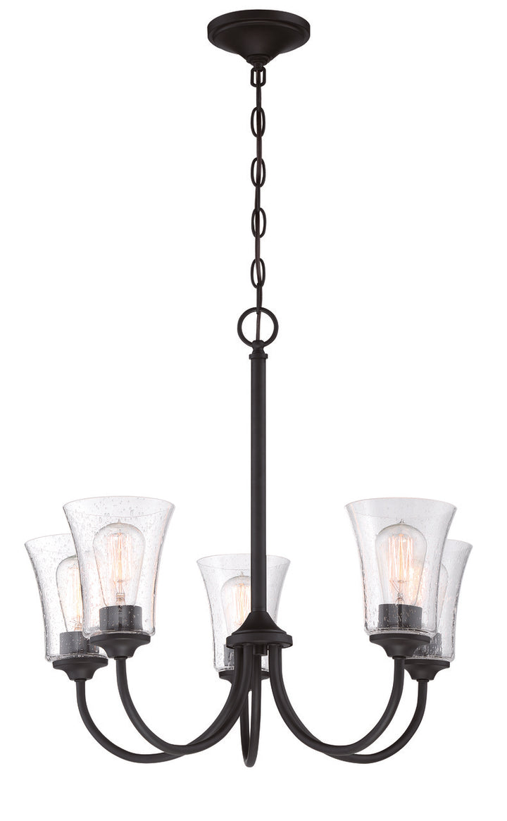 Gwyneth 5-Light Chandelier in Flat Black by Craftmade
